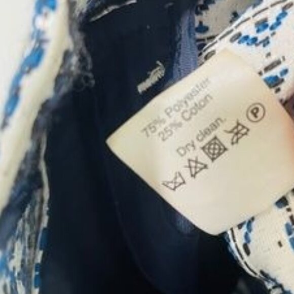 J. CREW White with Blue Hearts Full Zip Cropped Blazer, Size X Small - Picture 10 of 12